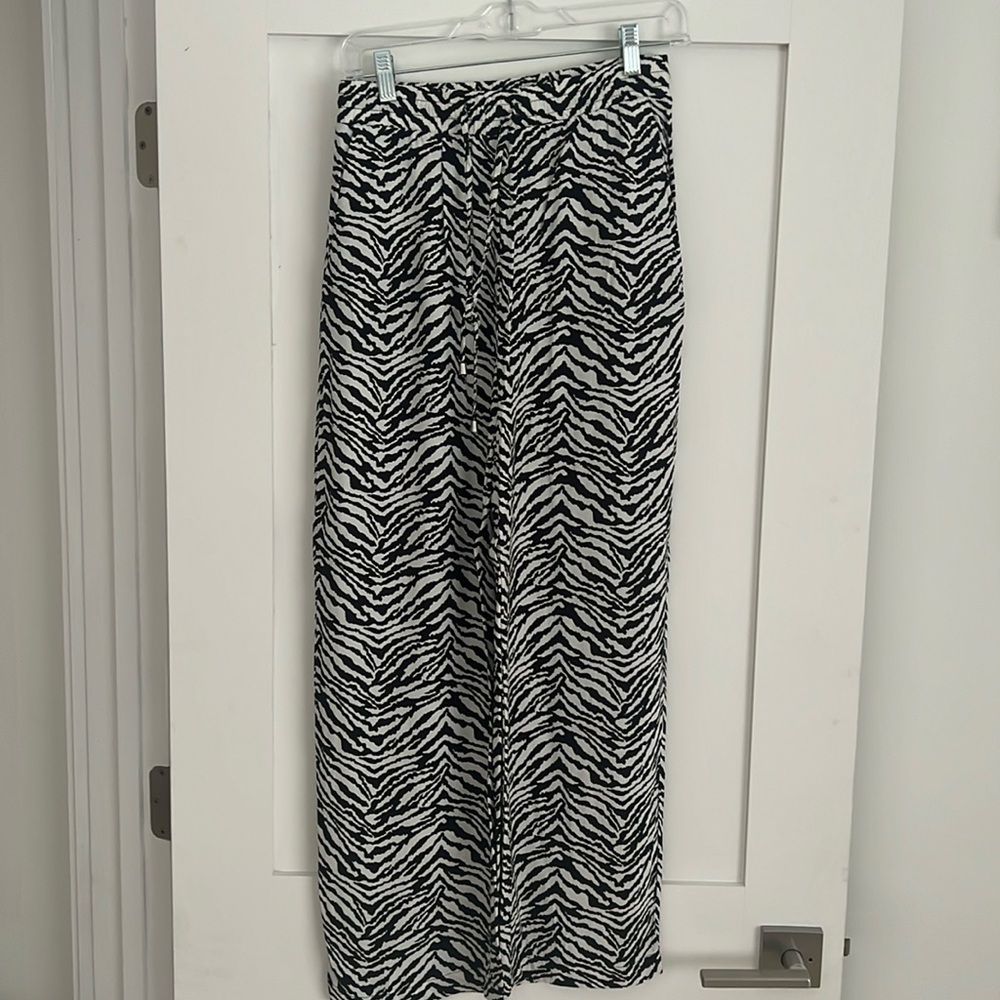 Zara zebra print drawstring pant